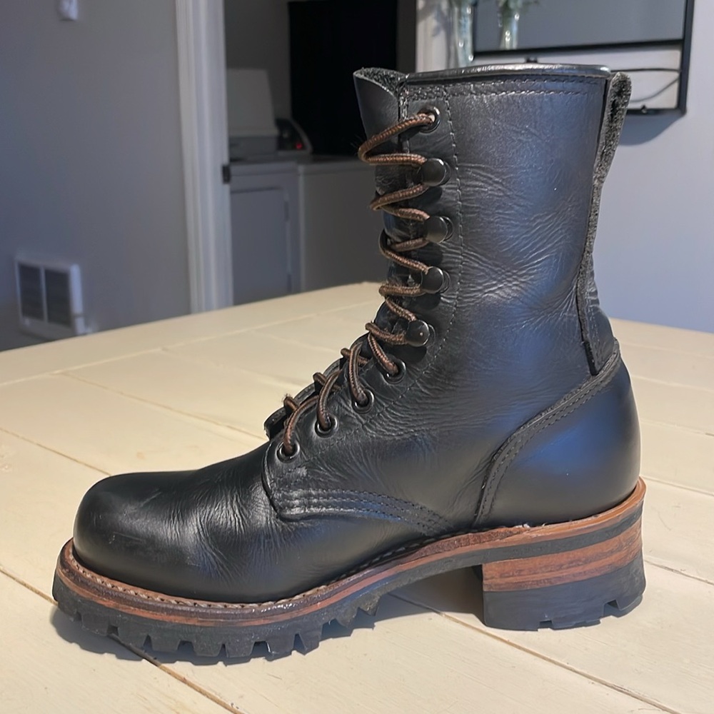 Frye Black Leather Logger Boots - Picture 7 of 10